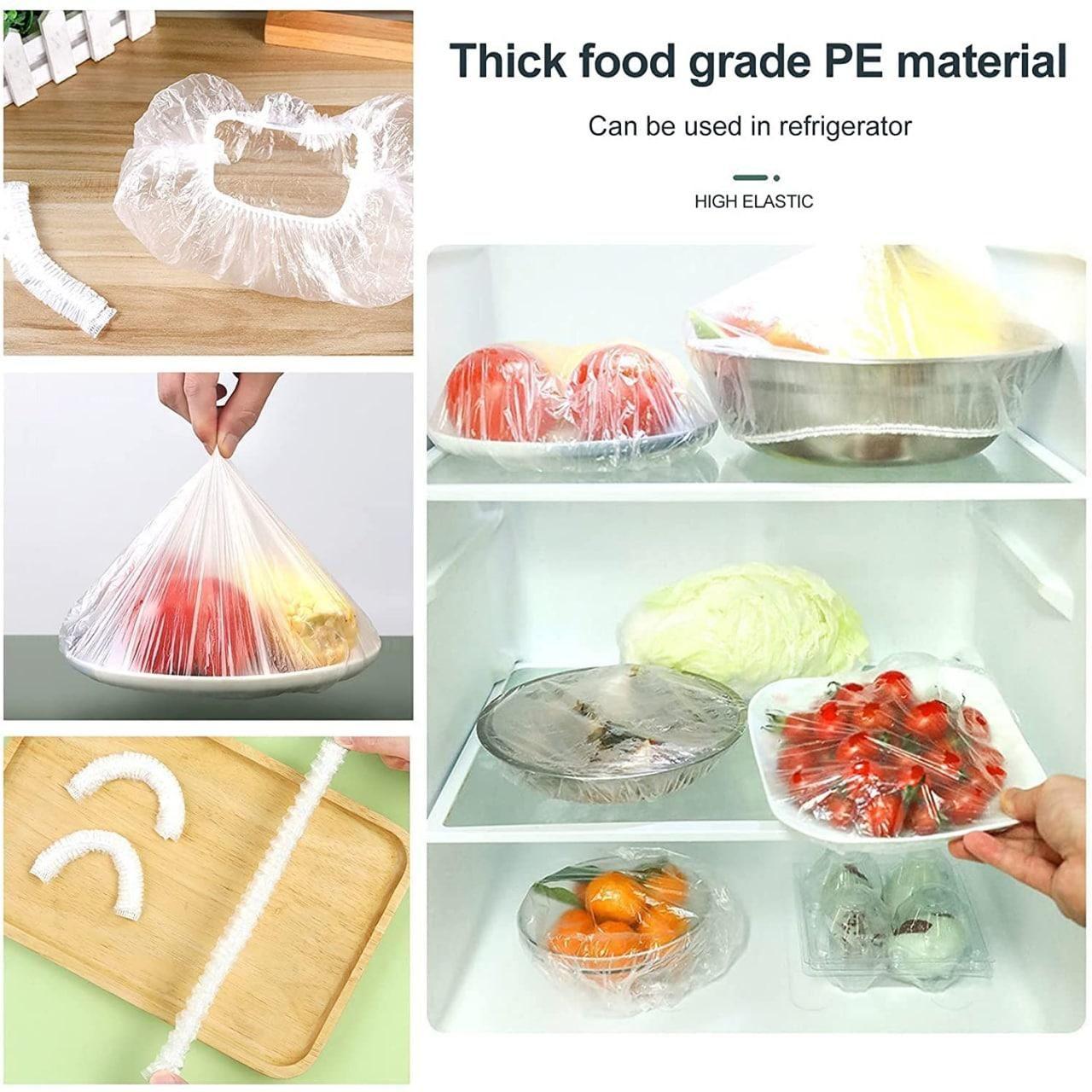 Plastic Bags - Reusable Elastic Food Storage Plastic Covers (Pack of 100) Reusable & Durable - product feature