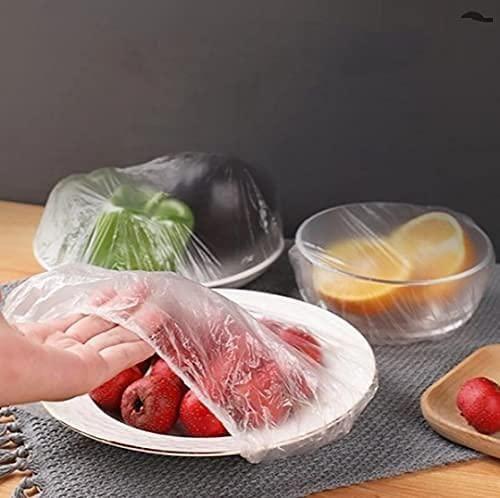 Plastic Bags - Reusable Elastic Food Storage Plastic Covers (Pack of 100) - high-quality product