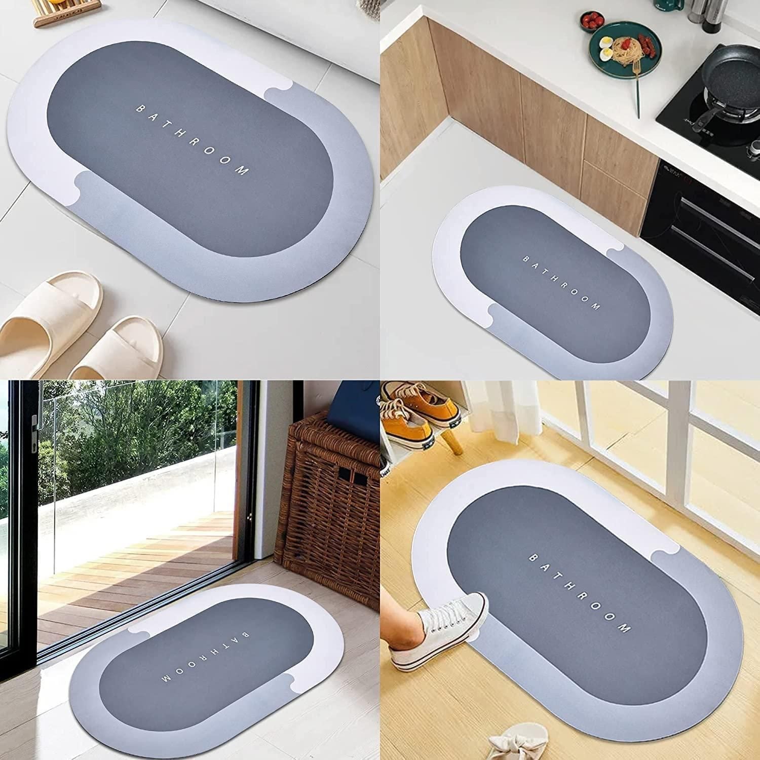 Super Absorbent Bath Floor Mat Non-Slip Backing - product feature