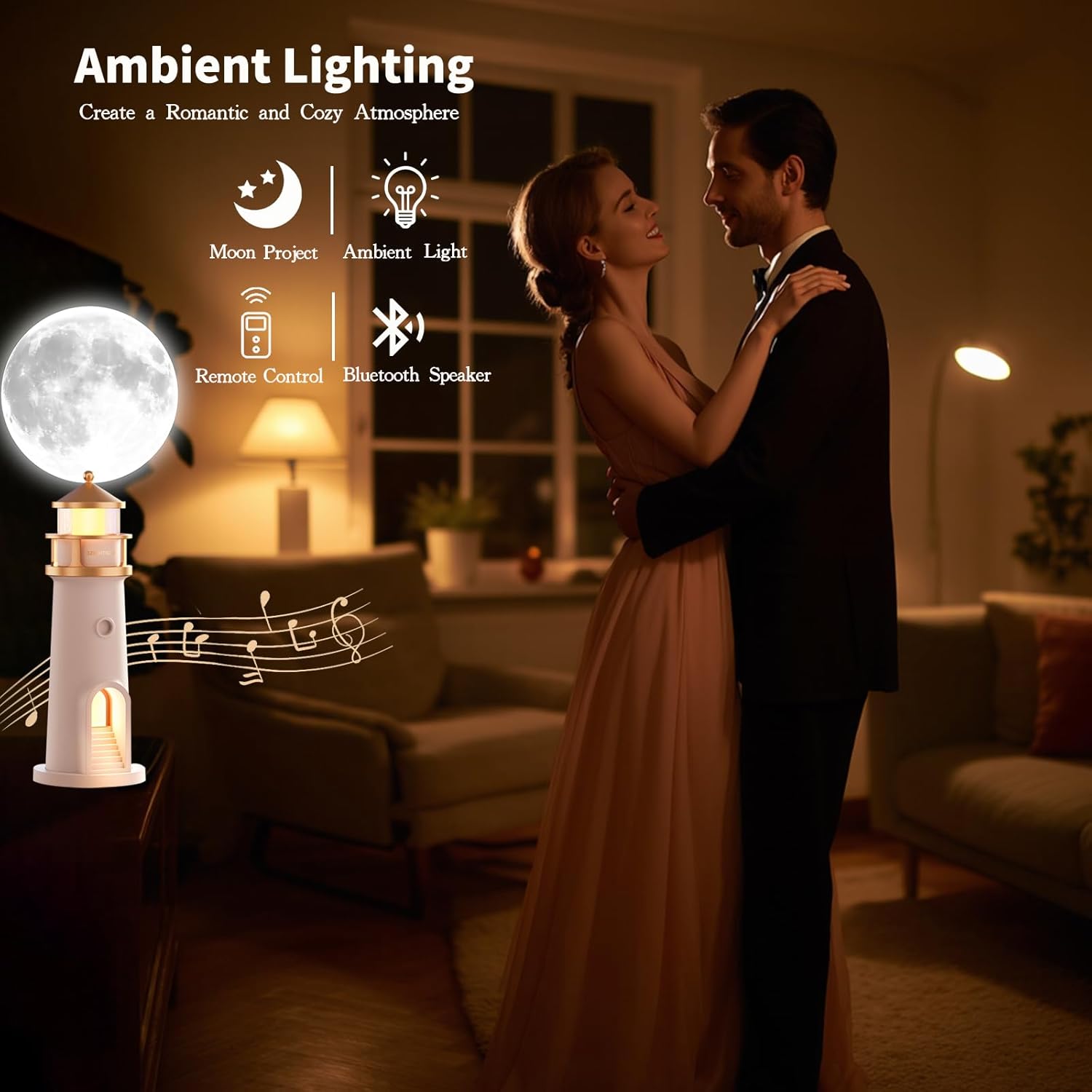 Lighthouse Projection Lamp With Bluetooth Speaker - high-quality product