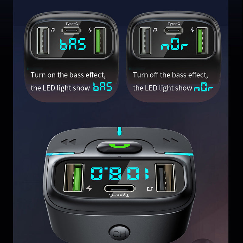 Bluetooth Modulator Car Charger Dual USB Charging Ports - product feature